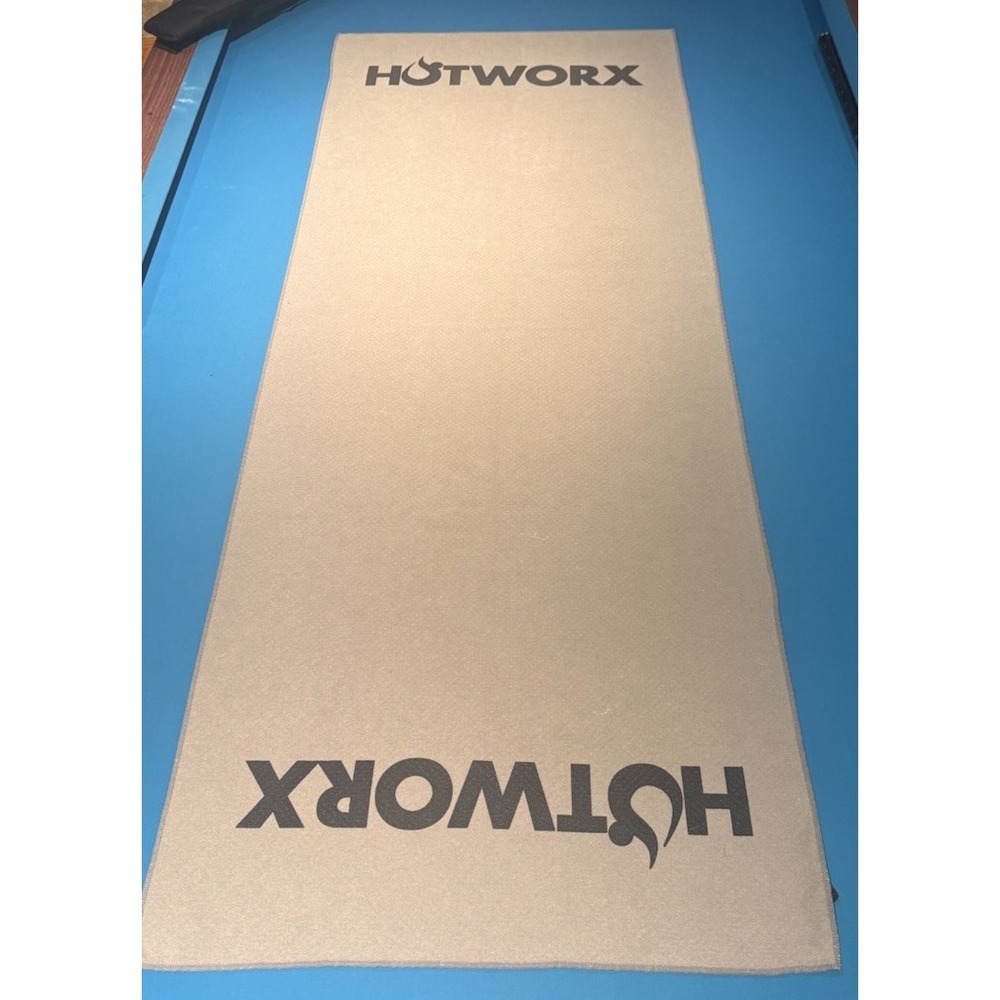 Hotworx Yoga Towel Non Slip Microfiber Workout Fitness Mat Absorbent Gray 76x29